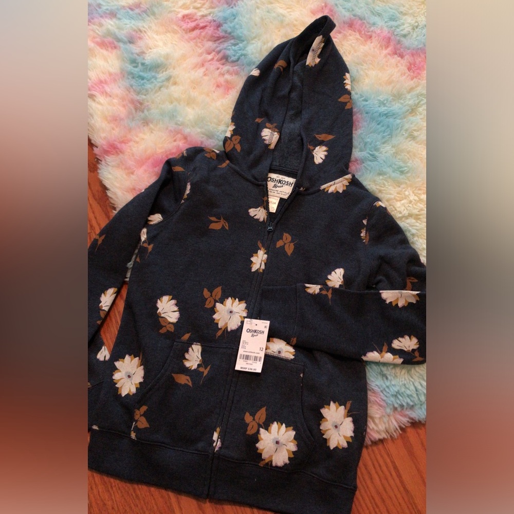 Girls 10/12 Lightweight Cotton zip up